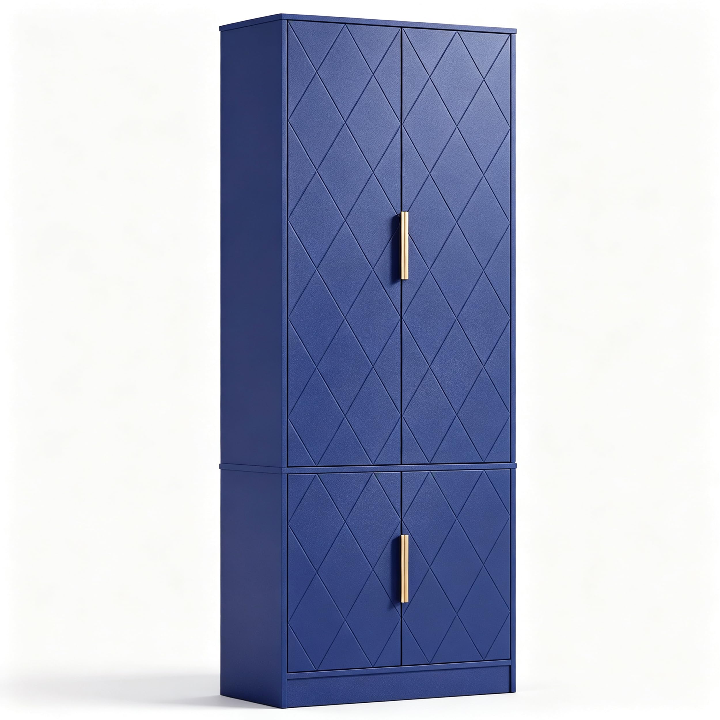Hochschrank mit 4 Türen, Marineblau Aosom.de