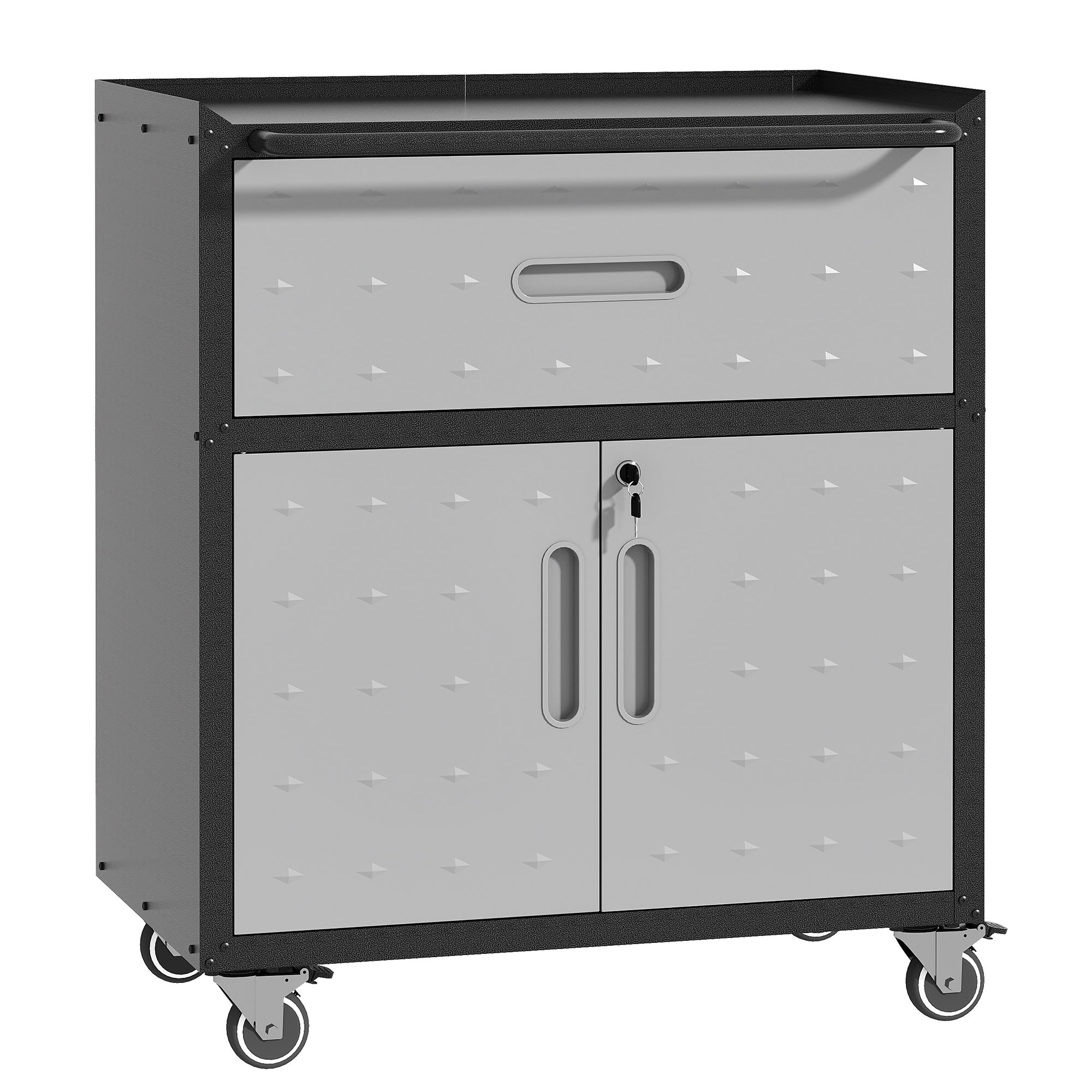 Mobiler Werkzeugschrank aus Metall, Schwarz und Grau Aosom.de