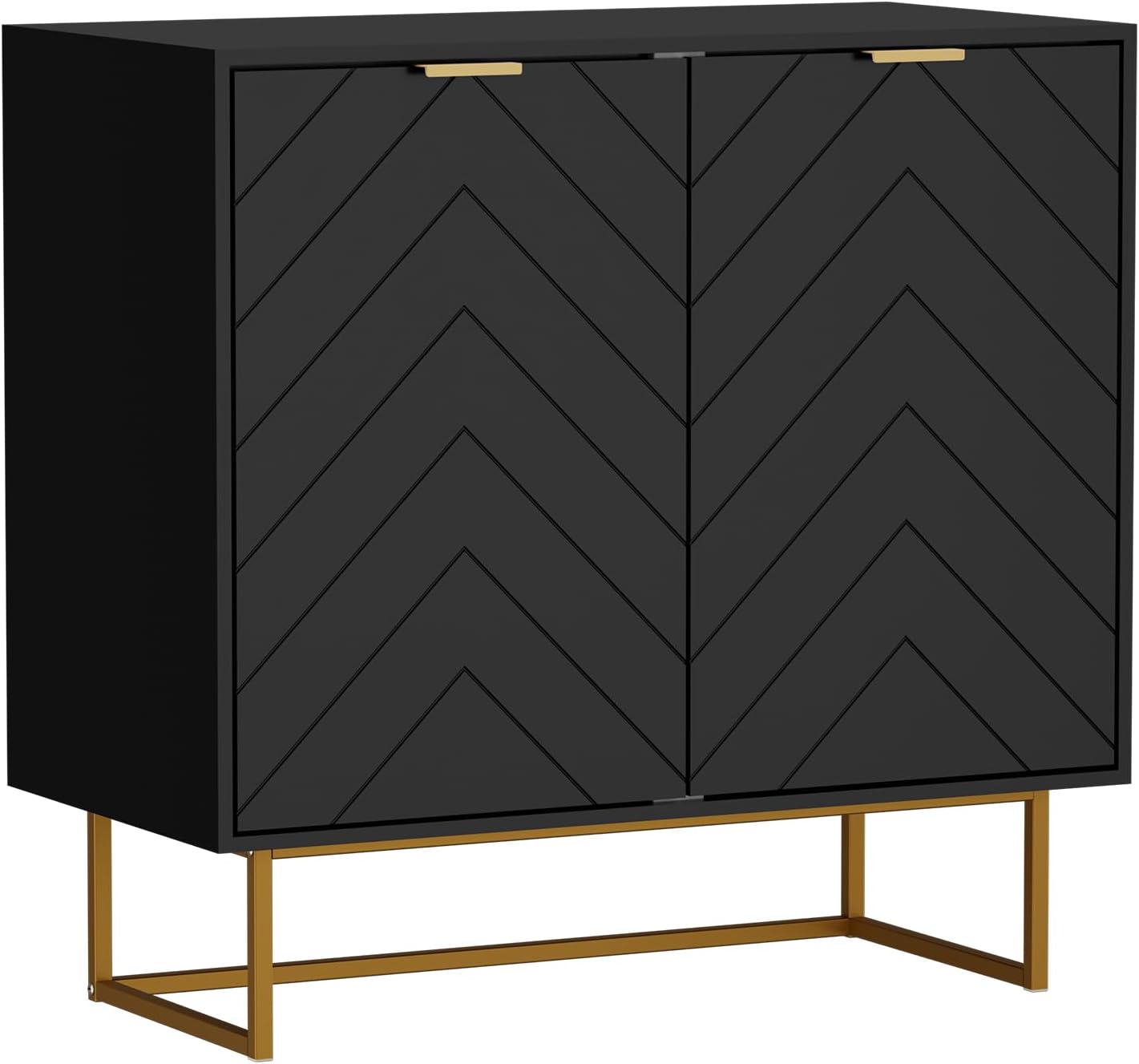 Sideboard mit 2 Türen, Weiß/Schwarz Aosom.de