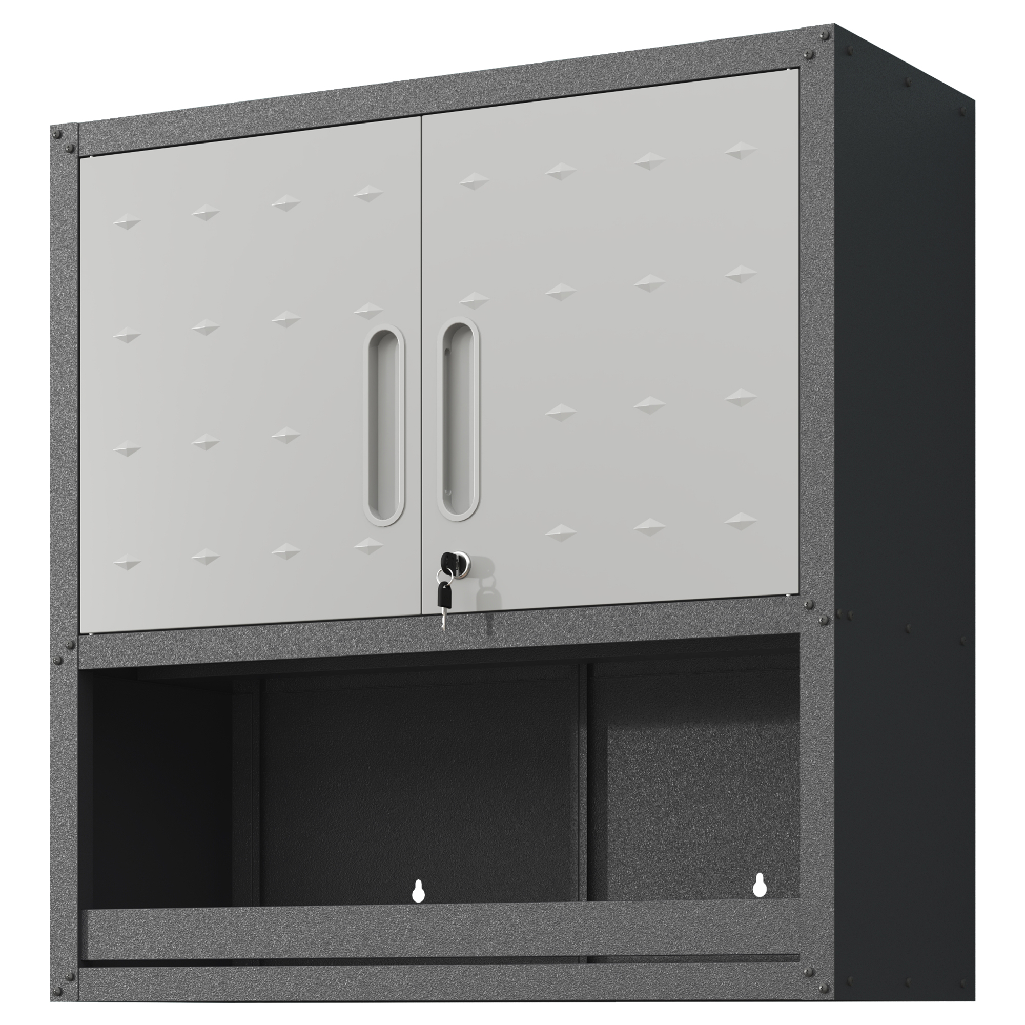 Metall-Wandschrank, Schwarz + Grau Aosom.de