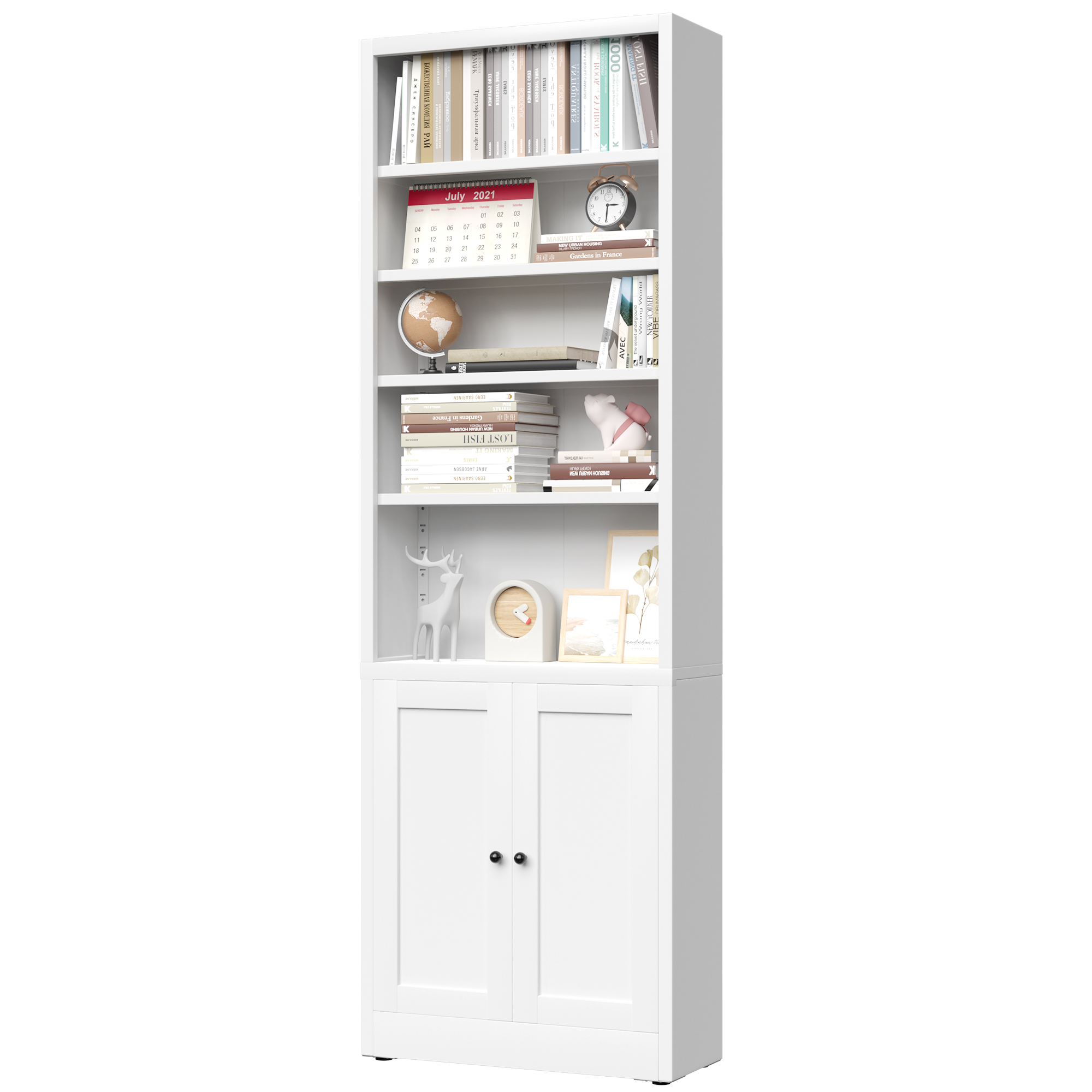 Metallregal mit Schrank, Weiß Aosom.de