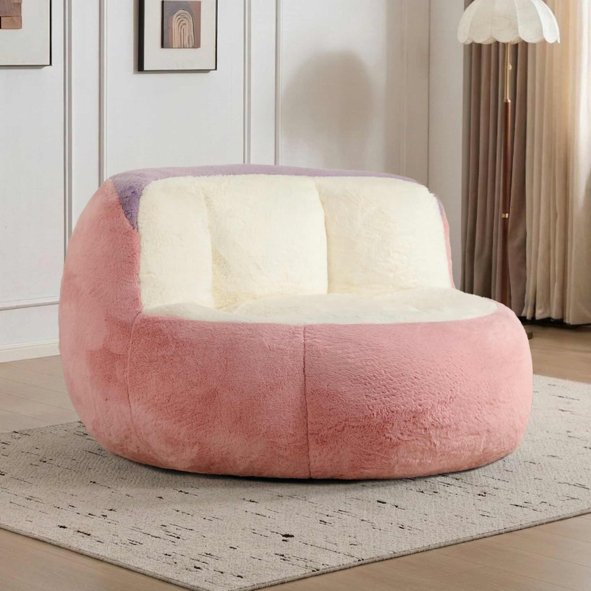 Riesiges Sitzsack-Sofa mit weichem Kunstfellbezug und hochresilienter Schaumstofffüllung, Mehrfarbig Aosom.de