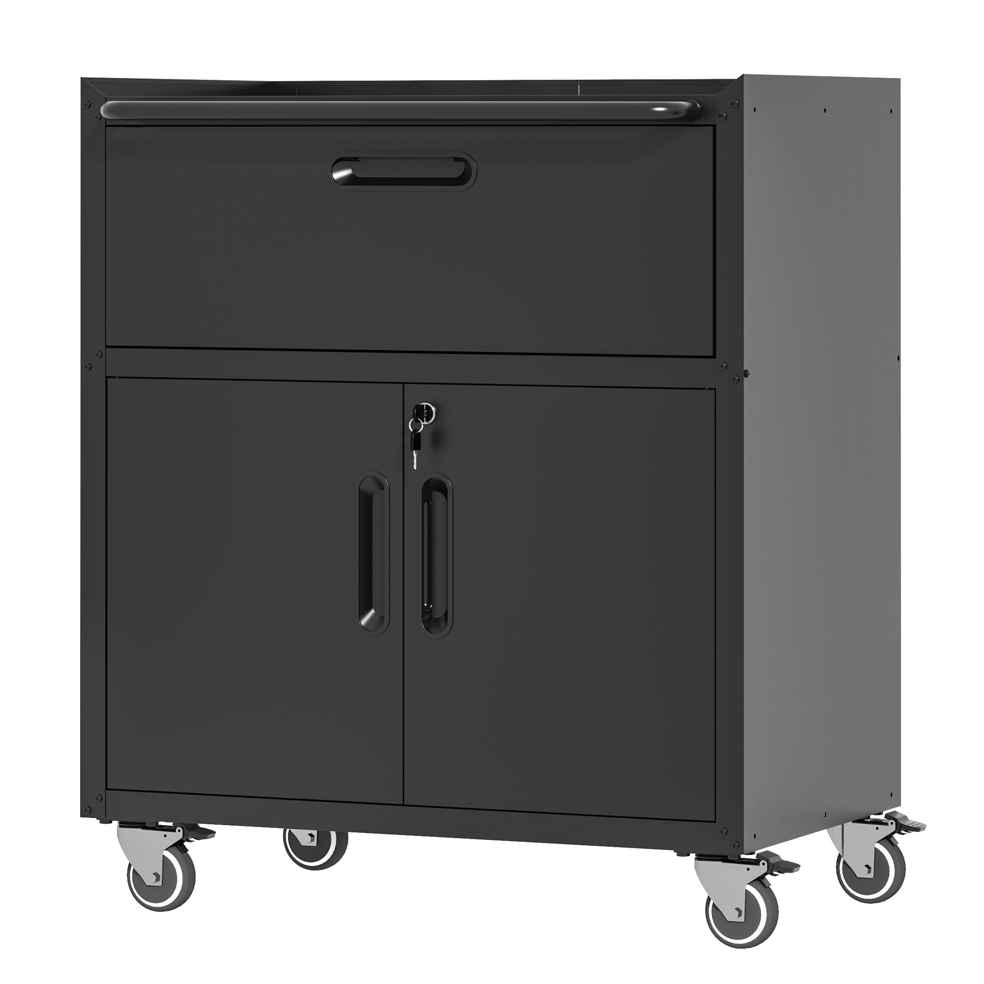 Metall-Werkzeugschrank für Garage, Schwarz Aosom.de