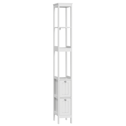 Schmaler Badezimmerschrank, Antikweiß Aosom.de