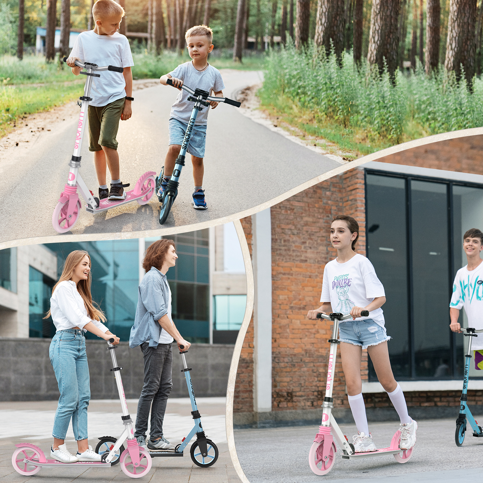 Kick-Scooter ab 6 Jahren für Kinder, Pink Aosom.de