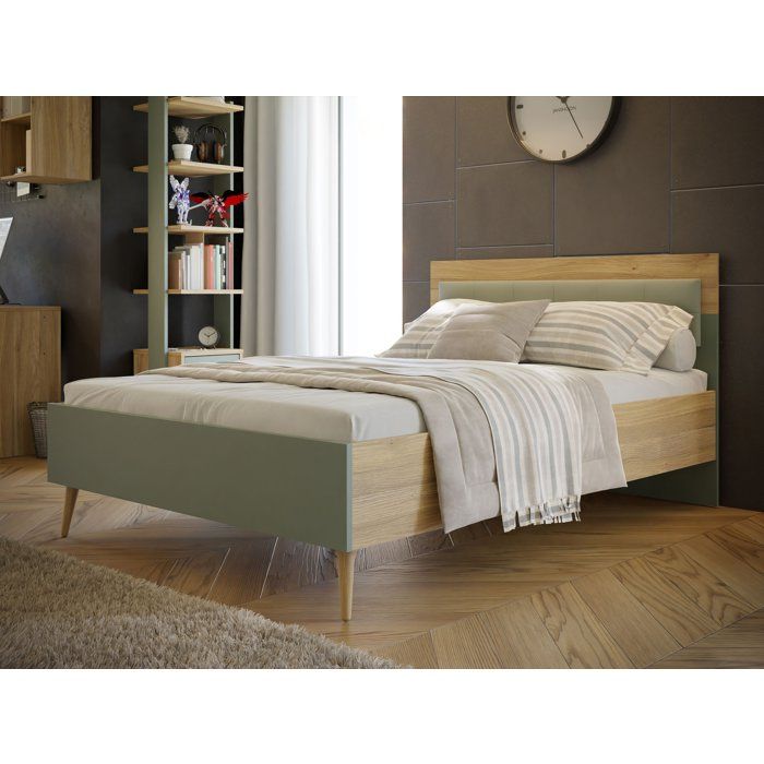 Cama verde salvia de tela (ref. F-OCT-WQNL1142M748)