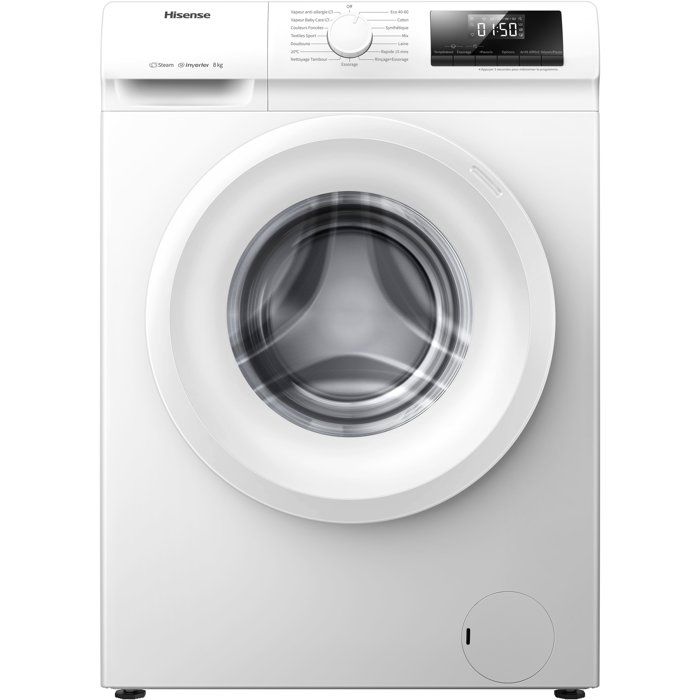 Hisense Lave-Linge Hublot Wfle8014evm 8 Kg 1400 Tr/Min Vapeur Classe A - Image 3