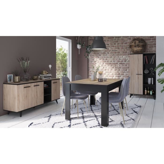 Demeyere - Ensemble Séjour WAYNE - Enfilade Table Haute et Vitrine - Chêne Brossé - Image 4