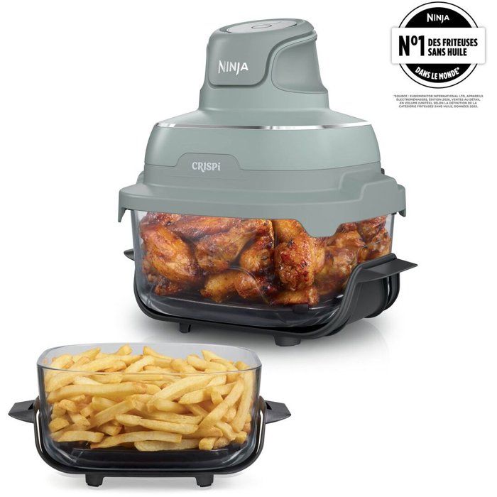 Ninja Vert Friteuse Sans Huile Crispi Fn201eugn8 1700 W 4 Modes 3,8 L + 2,3 L Verre - Neuf - Image 4