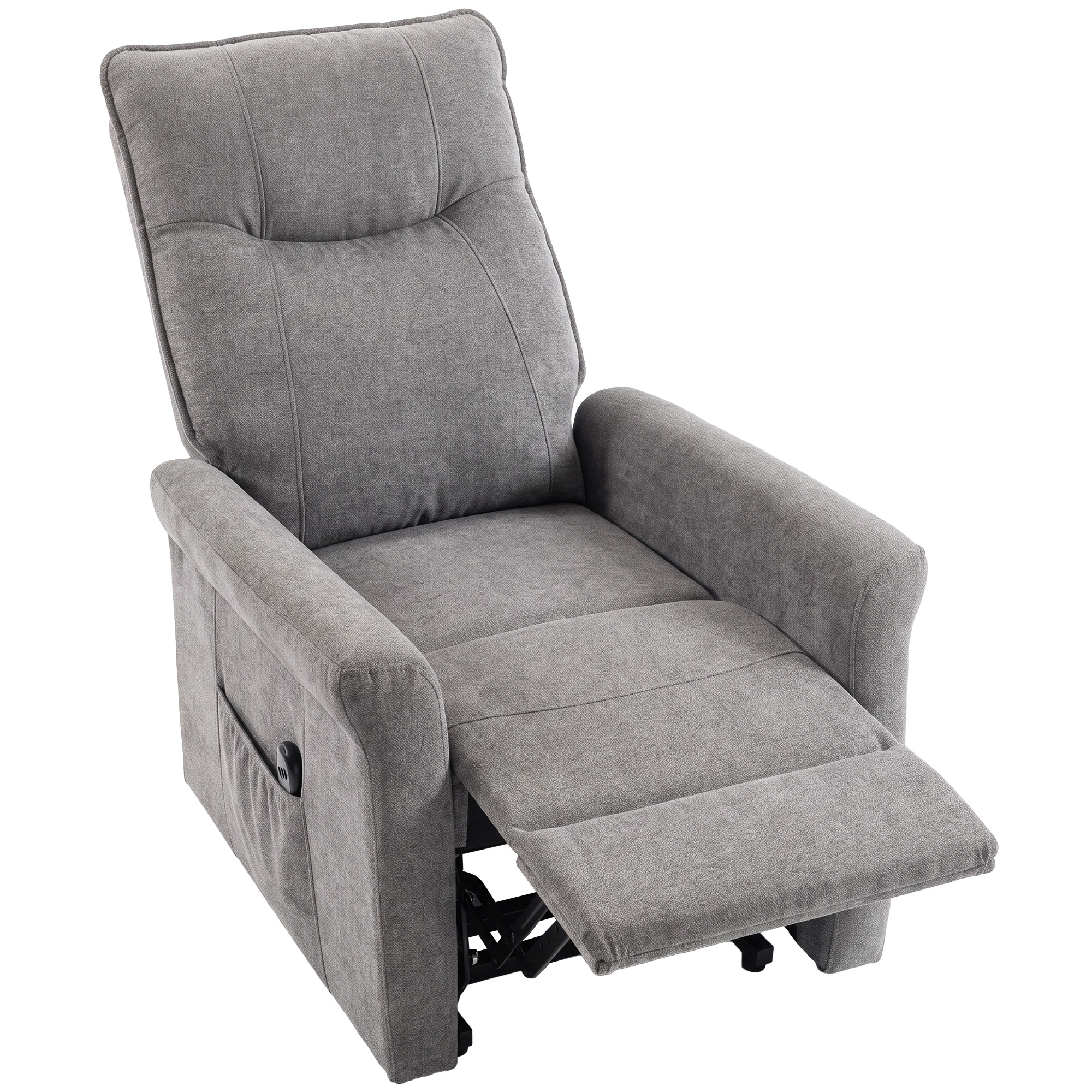 HOMCOM Fotoliu relax electric cu funcție de întins, Fotoliu TV cu funcție de ridicare și suport pentru picioare, până la 150kg Gri | Aosom Romania