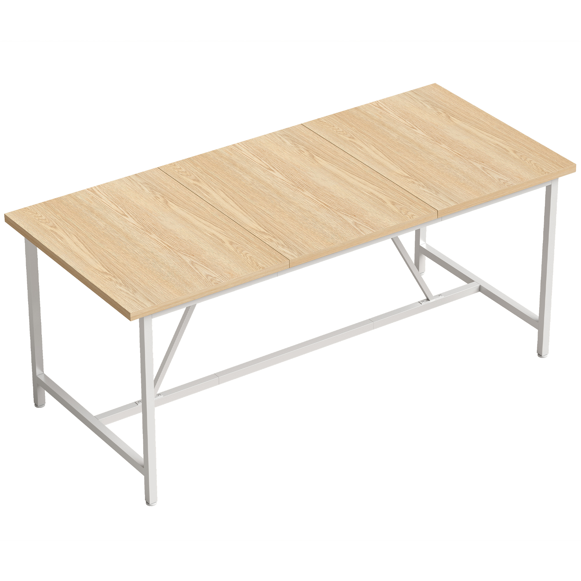 HOMCOM Esstisch rechteckig für 6 Personen, Industrieller Küchentisch mit dicker Tischplatte und Metallgestell, 180x80x76 cm, Eiche Aosom