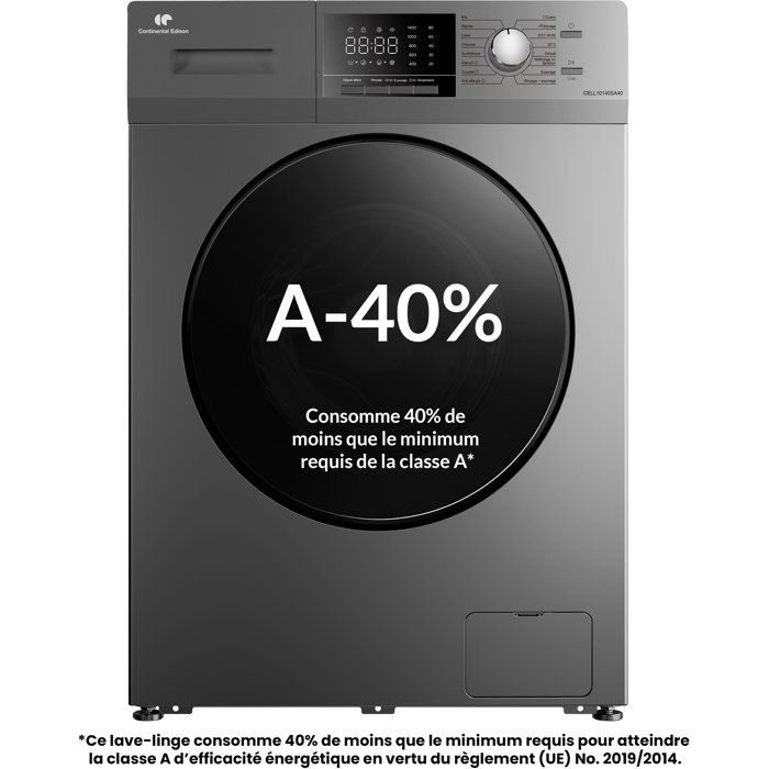 Continental Edison Argent Cell10140sa40 - 10 Kg - 1400 Tr/Min - Lave-Linge Hublot - Image 4