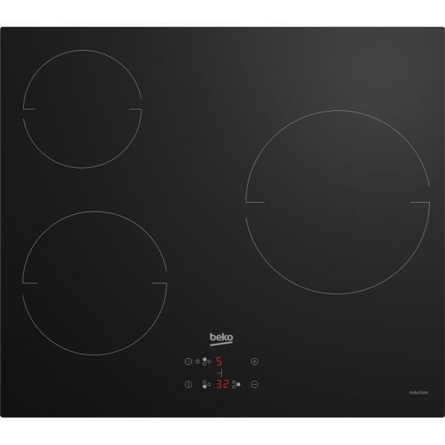 Beko Noir Hic63400 - Vitrocéramique - 3 Plaques De Cuisson - Niche - Largeur : 56 Cm - Profondeur : 49 Cm - Image 4