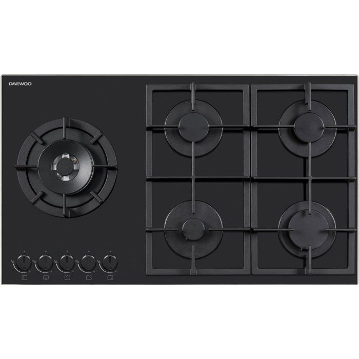 Daewoo Noir Plaque De Cuisson À Gaz Bh9gkf51bnh 5 Foyers 90 Cm - Image 5