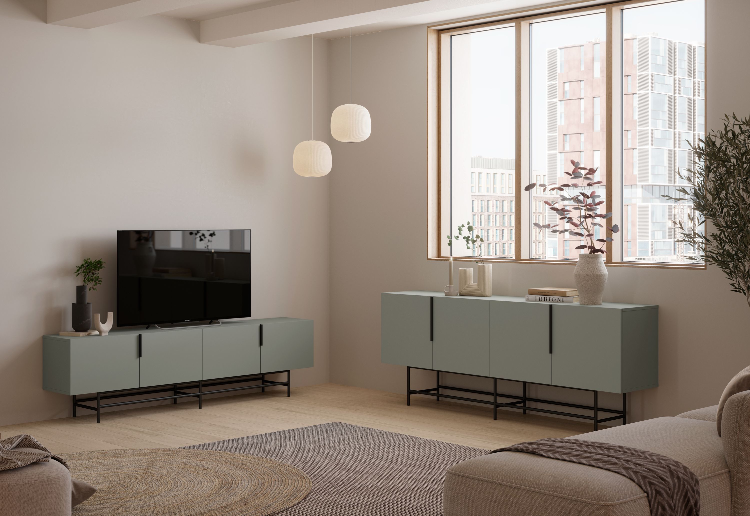 Buffet ELDIA – Vert – 4 portes