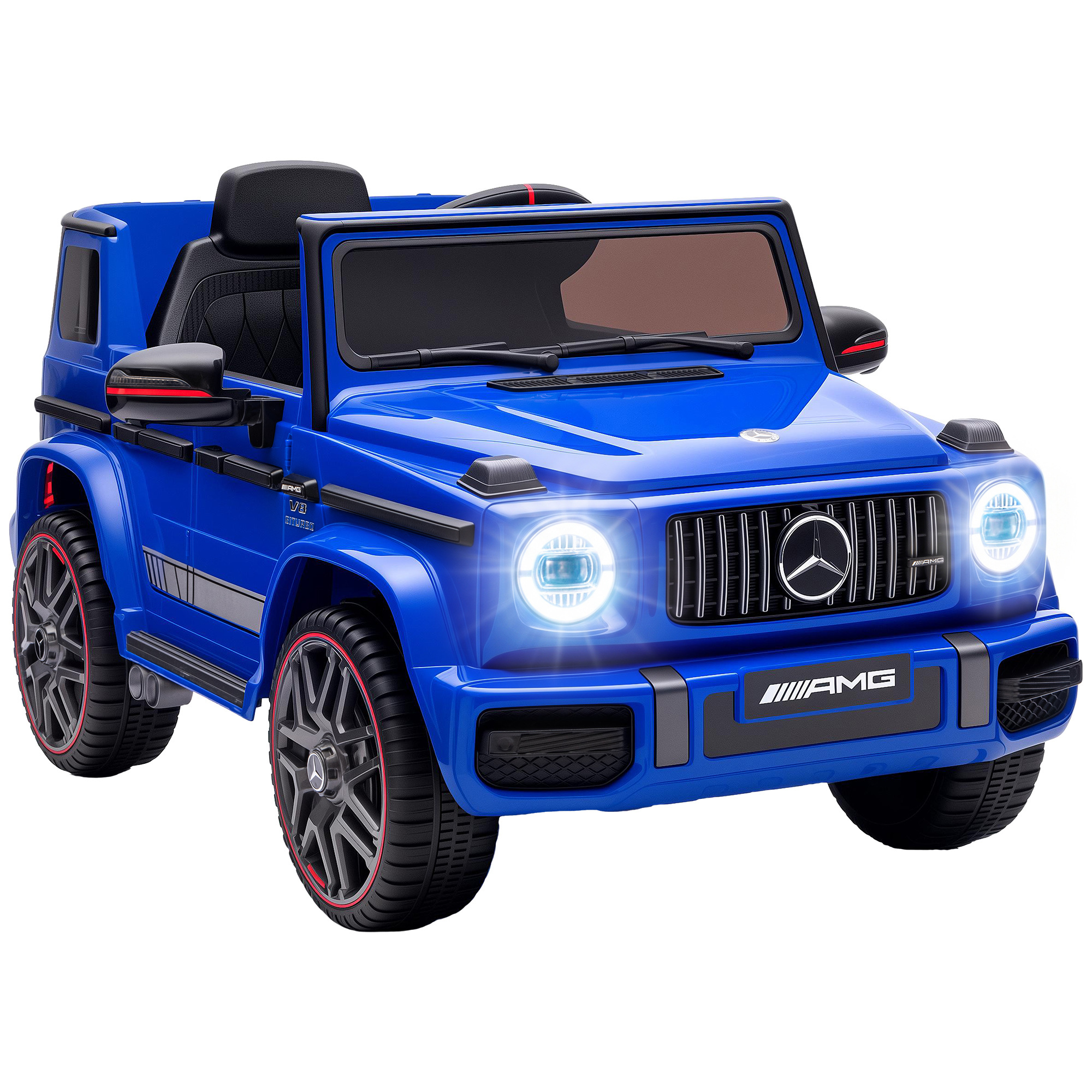 AIYAPLAY Mașină electrică pentru copii Mercedes-AMG 12V cu telecomandă, acumulator litiu, 2 motoare, pornire lină | Aosom Romania