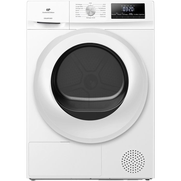 Continental Edison Blanc Sèche-Linge Pompe À Chaleur Cesl8pcwd1 8 Kg L60 Cm Classe D - Image 3