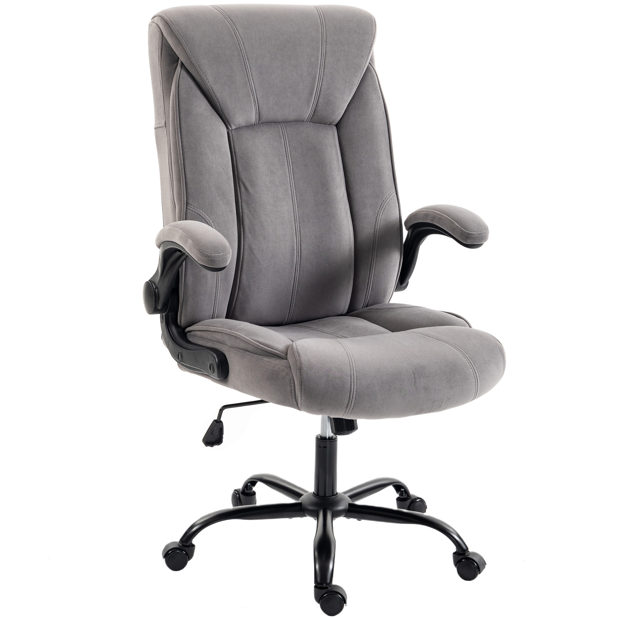 HOMCOM Scaun de birou ergonomic Rotire 360° Funcție de balansare Scaun textil birou Gri | Aosom Romania