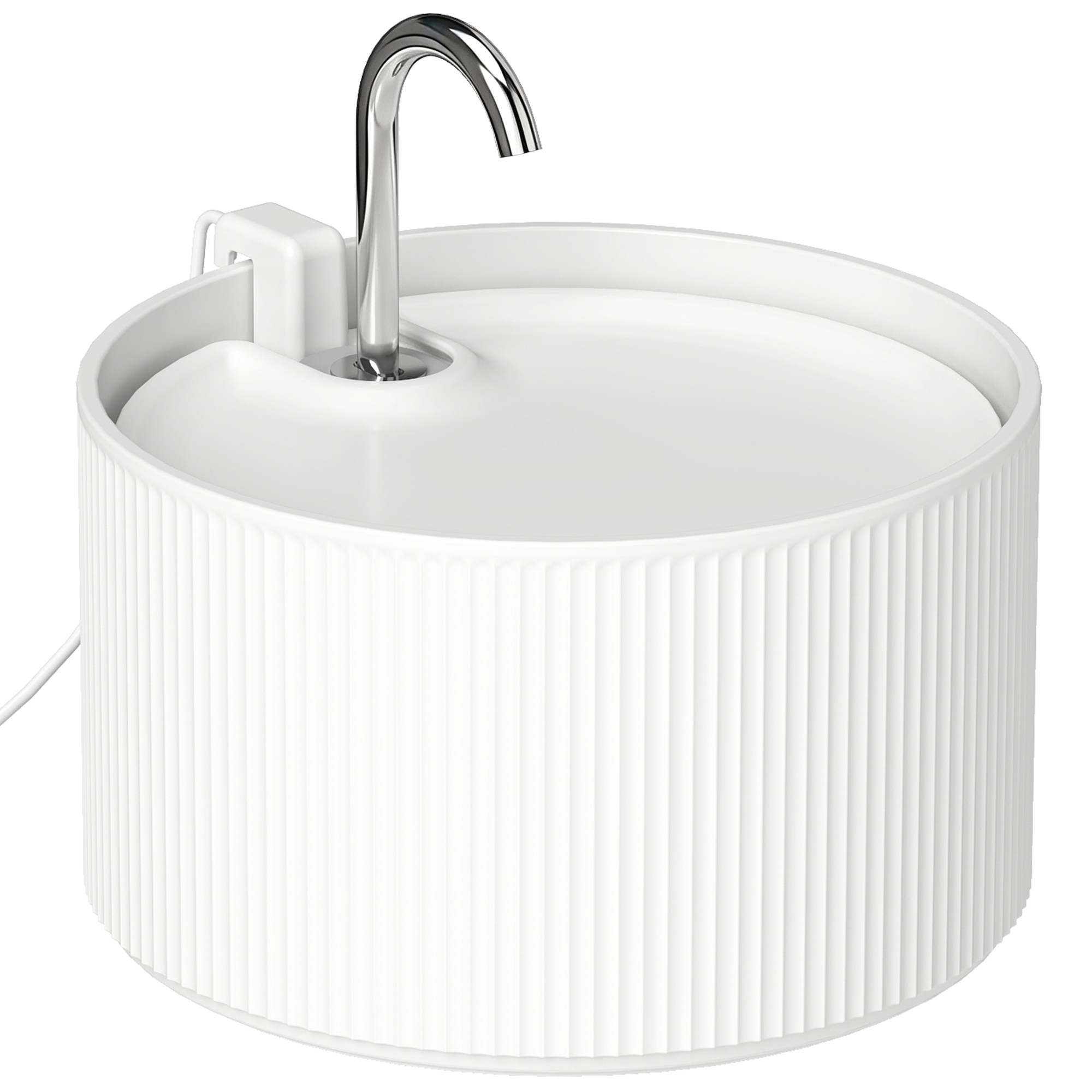 PawHut Fântână pentru pisici 2,2L ceramică, fântână de băut cu sistem de filtrare în 4 etape, 2 moduri, 1 filtru & spumă, pompă ultra-silențioasă, fără BPA | Aosom Romania