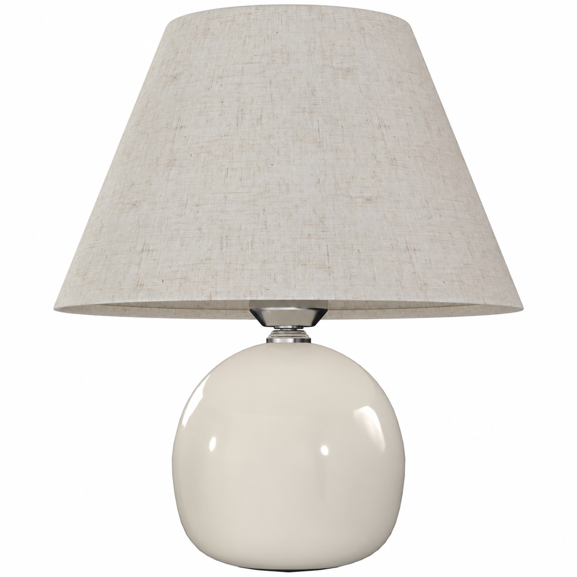 HOMCOM Lampă de Masă Vintage Lampă de Noptieră cu Bază din Ceramică Abajur din In Comutator Basculant Crem | Aosom Romania