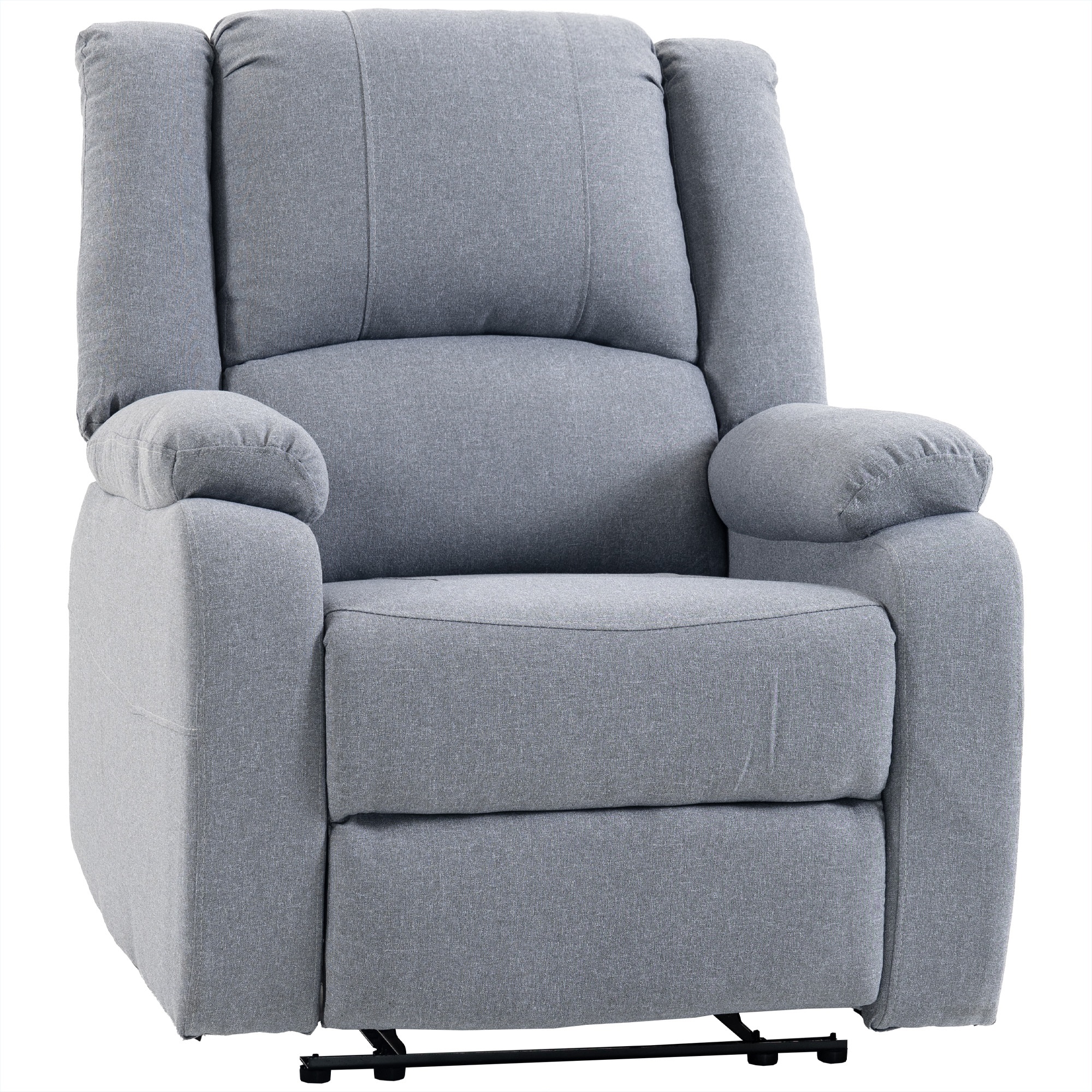 HOMCOM Fotoliu de relaxare, funcție de șezut și suport pentru picioare, reglabil, până la 120 kg, cadru din oțel, 84 x 92 x 100 cm, Gri | Aosom Romania