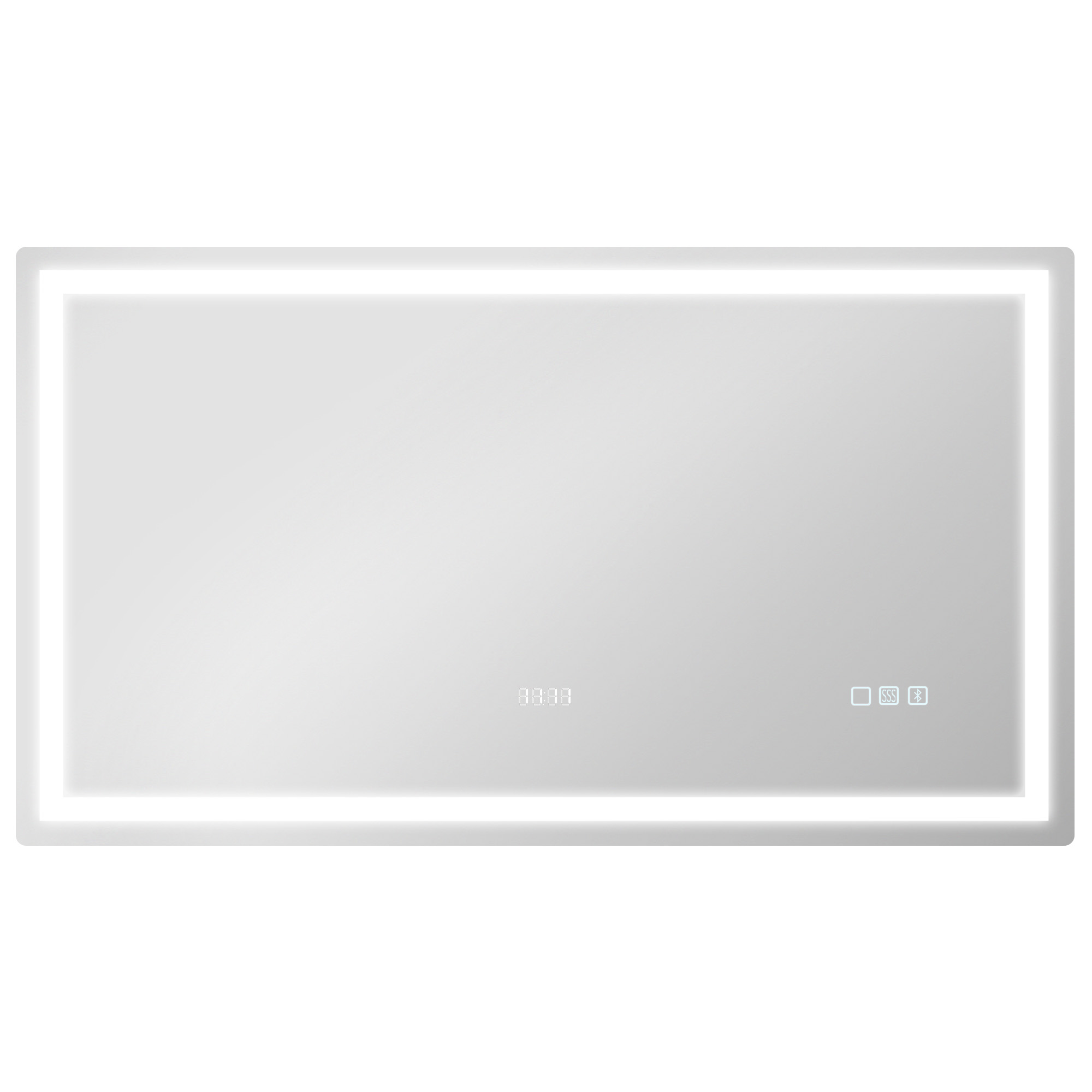HOMCOM Oglindă baie LED Bluetooth 120 x 70 cm întrerupător tactil lumină reglabilă 3 culori anti-aburire memorie argintiu | Aosom Romania