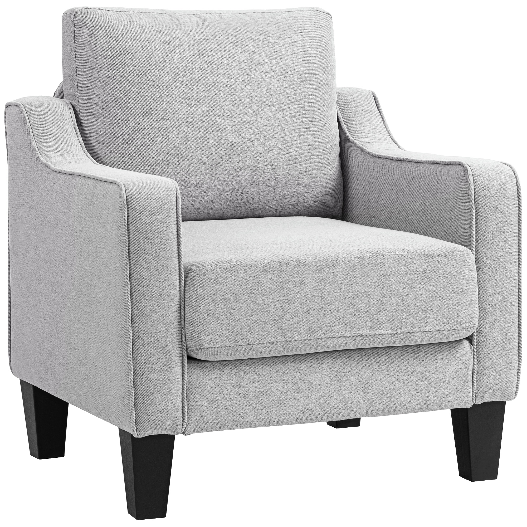 HOMCOM Poltrona Moderna in Tessuto con Imbottitura Spessa e Molle Insacchettate, 77x77x86 cm, G