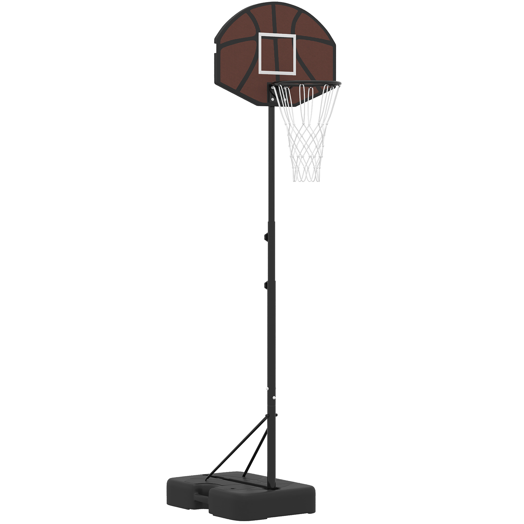 AIYAPLAY Basketballkorb Outdoor Kinder 172,5-199 cm Höhenverstellbar Basketballständer mit 67 x 45 cm Rückwand Dreibein-Stütze, befüllbar Indoor Basketball Korb für Kinder & Erwachsene Aosom