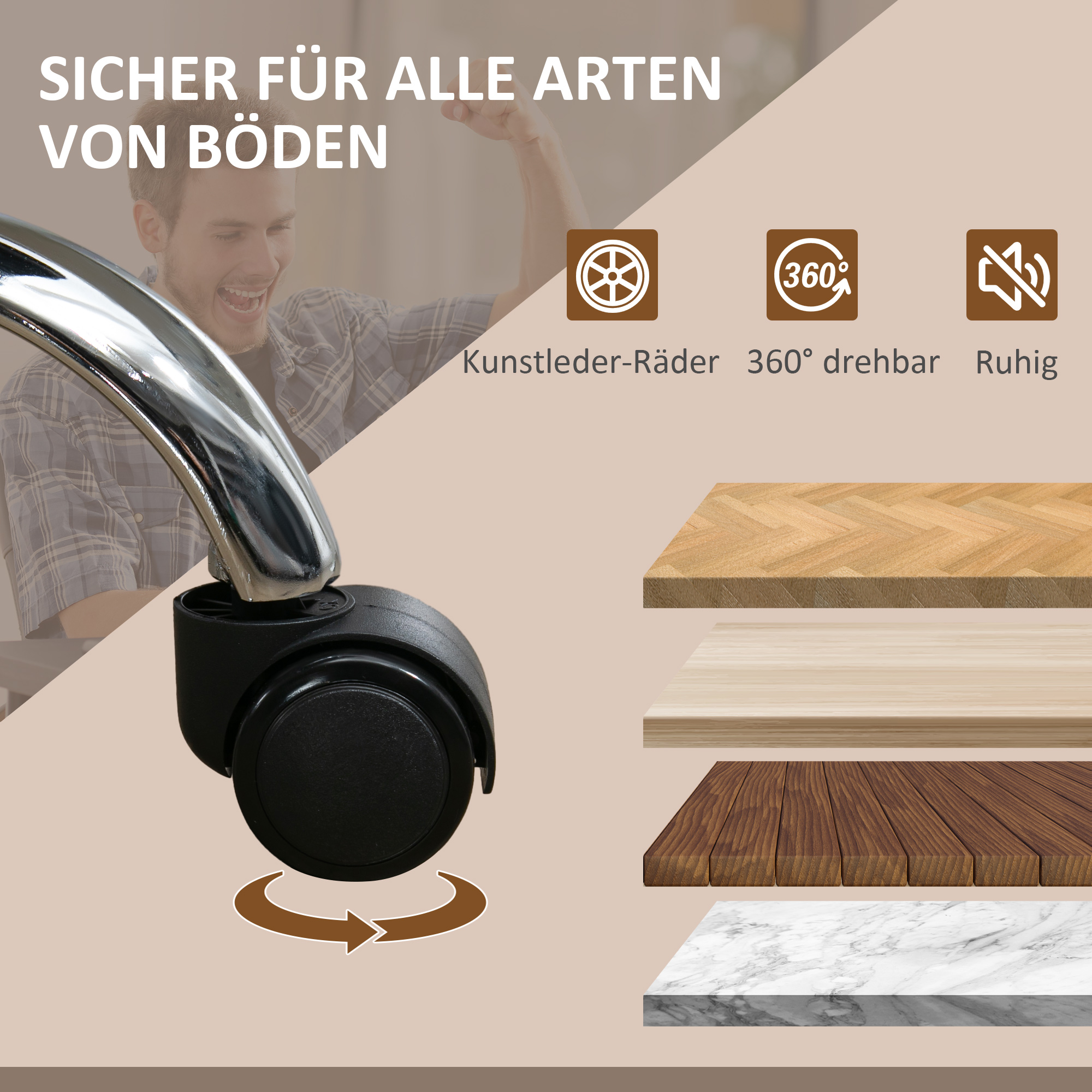 Ergonoomiline kontoritool massaažifunktsiooniga, jalatugedega, pöörlev, rattad, hall