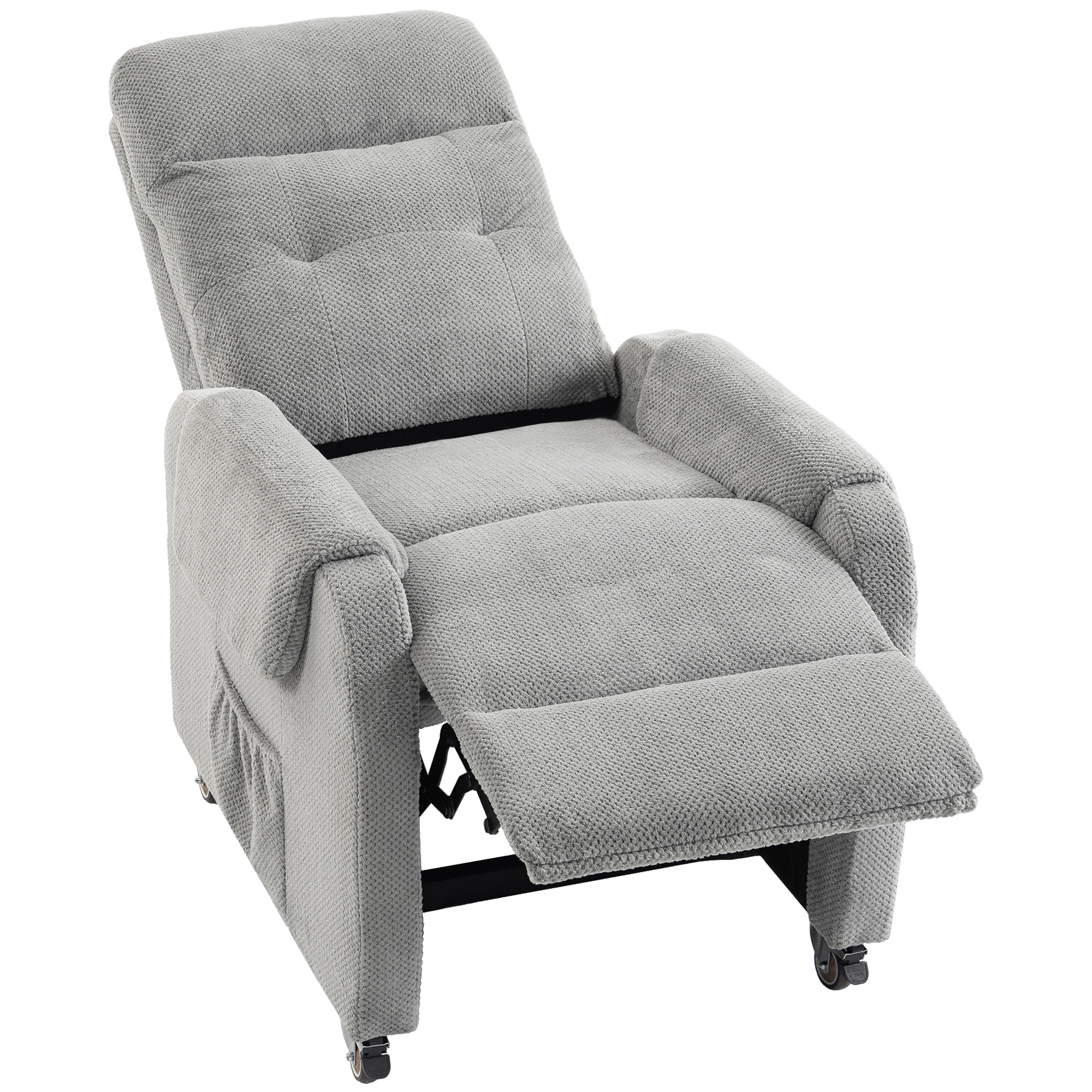 HOMCOM Fotoliu relax cu funcție de rotație 360° & funcție push-back de înclinare, fotoliu TV cu suport pentru picioare până la 150 kg, gri | Aosom Romania
