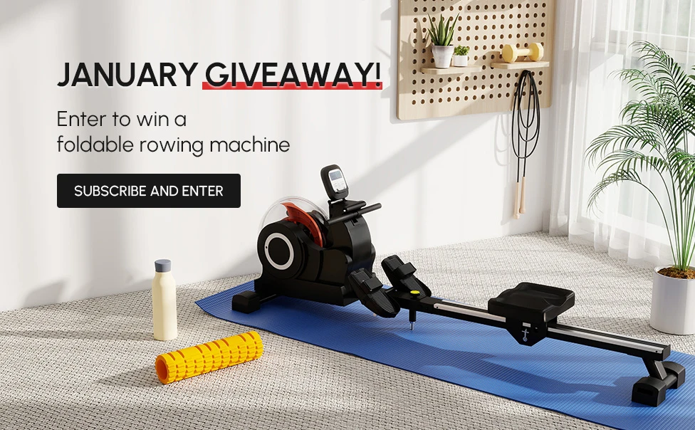 Enter to win a foldable rowing machine.