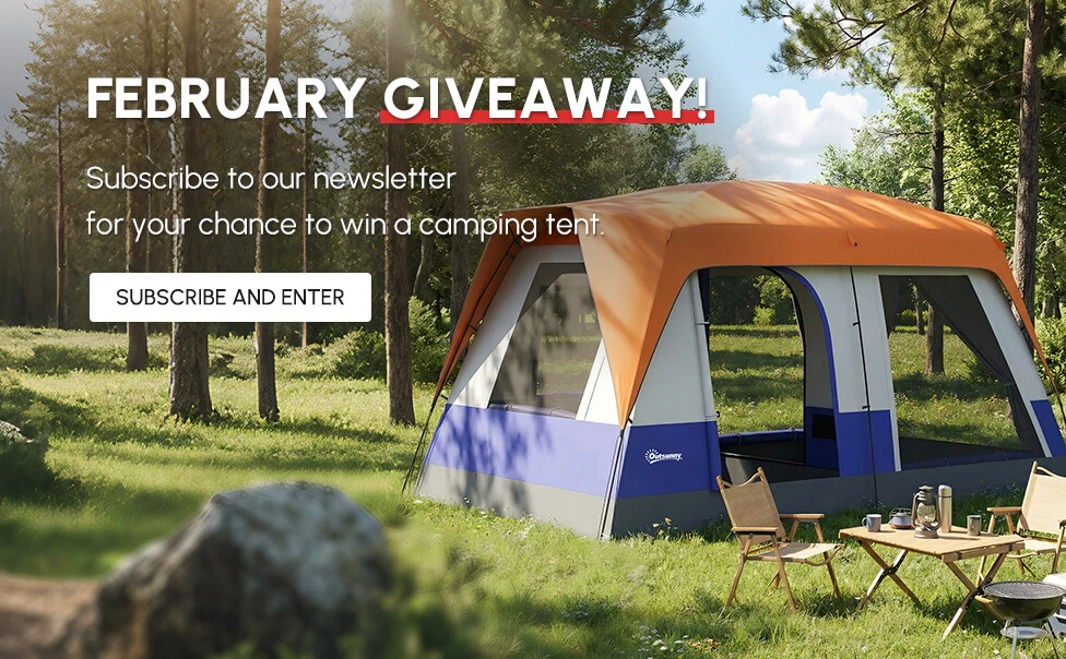 Subscribe to our newsletter for your chance to win a camping tent.