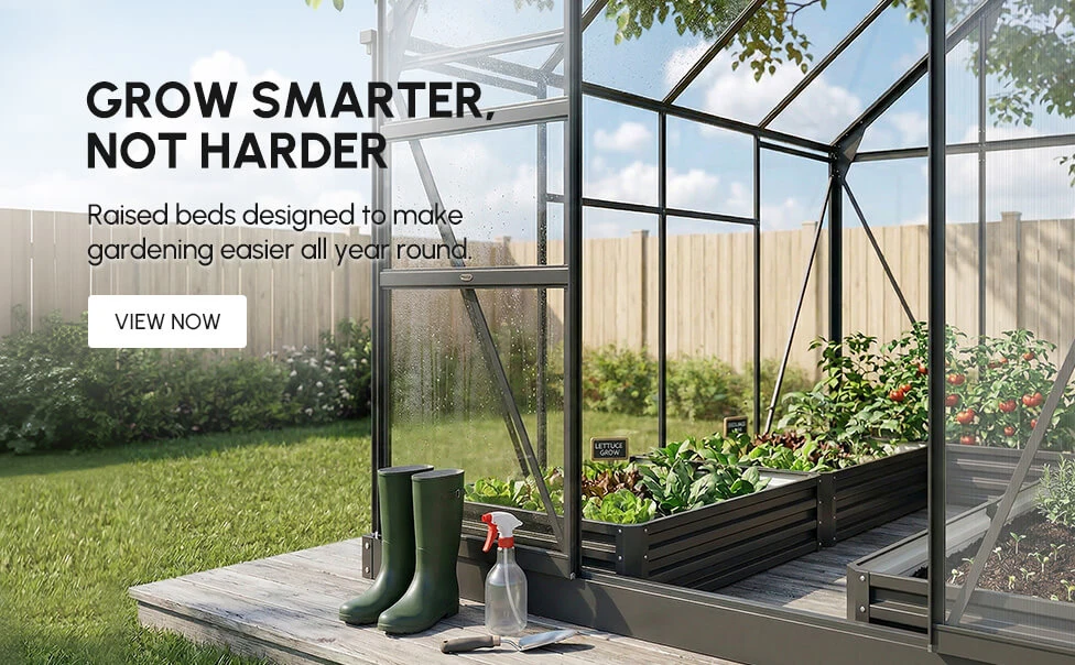 Raised beds designed to make gardening easier all year round.