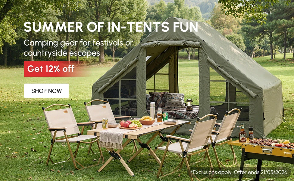 Camping gear for festivals or countryside escapes