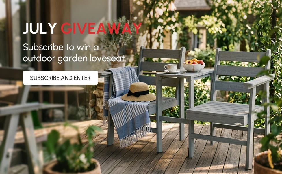 Subscribe to win a outdoor garden loveseat