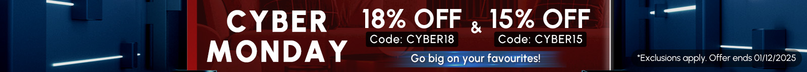 18% and 15% OFF –  go big on your favourites!