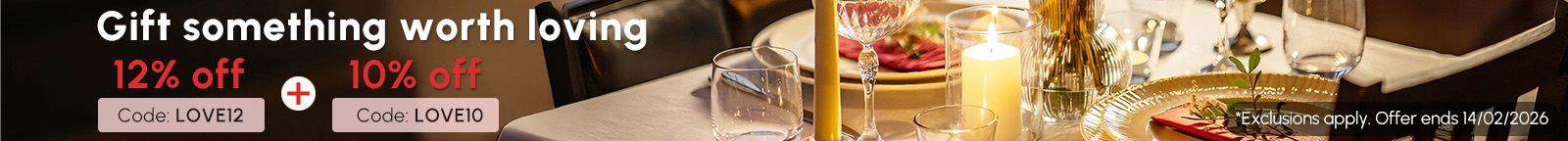 10% off Valentine's offer & 12% off selected items