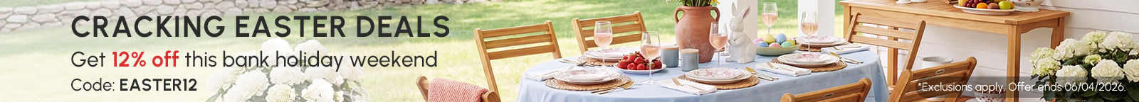 Get 12% off this bank holiday weekend!