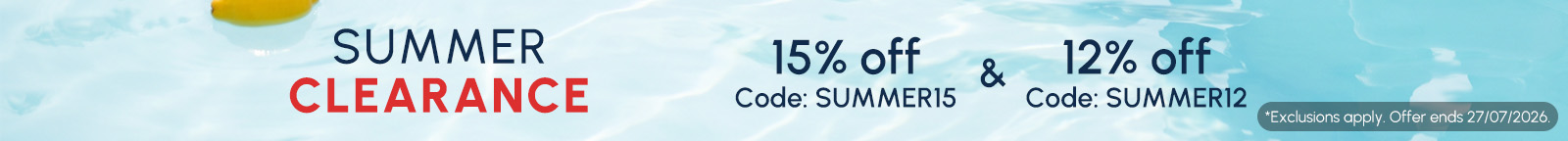 15% off & 12% off!