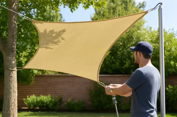 Dreieckige Sonnensegel sind ideal für maximale Schattenabdeckung