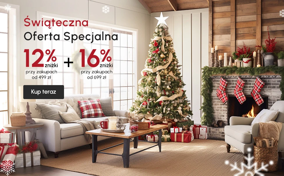 SUPER Oferta Świąt: -12% od 499 zł, -16% od 699 zł. KOD: PREZENT