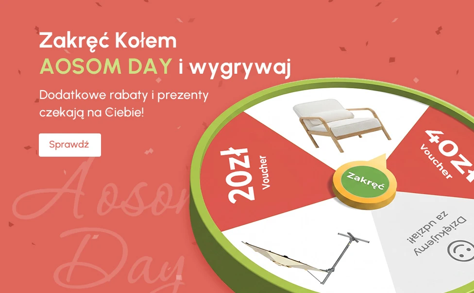 Zakręć Kołem Aosom Day i wygrywaj: Dodatkowe rabaty i prezenty czekają na Ciebie!