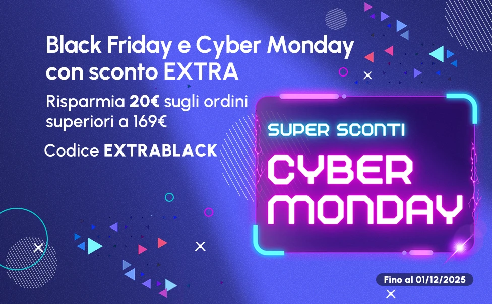 Risparmia 20€ su ordini superiori a 169€