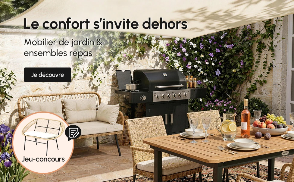 Le confort s’invite dehors
Mobilier de jardin & ensembles repas