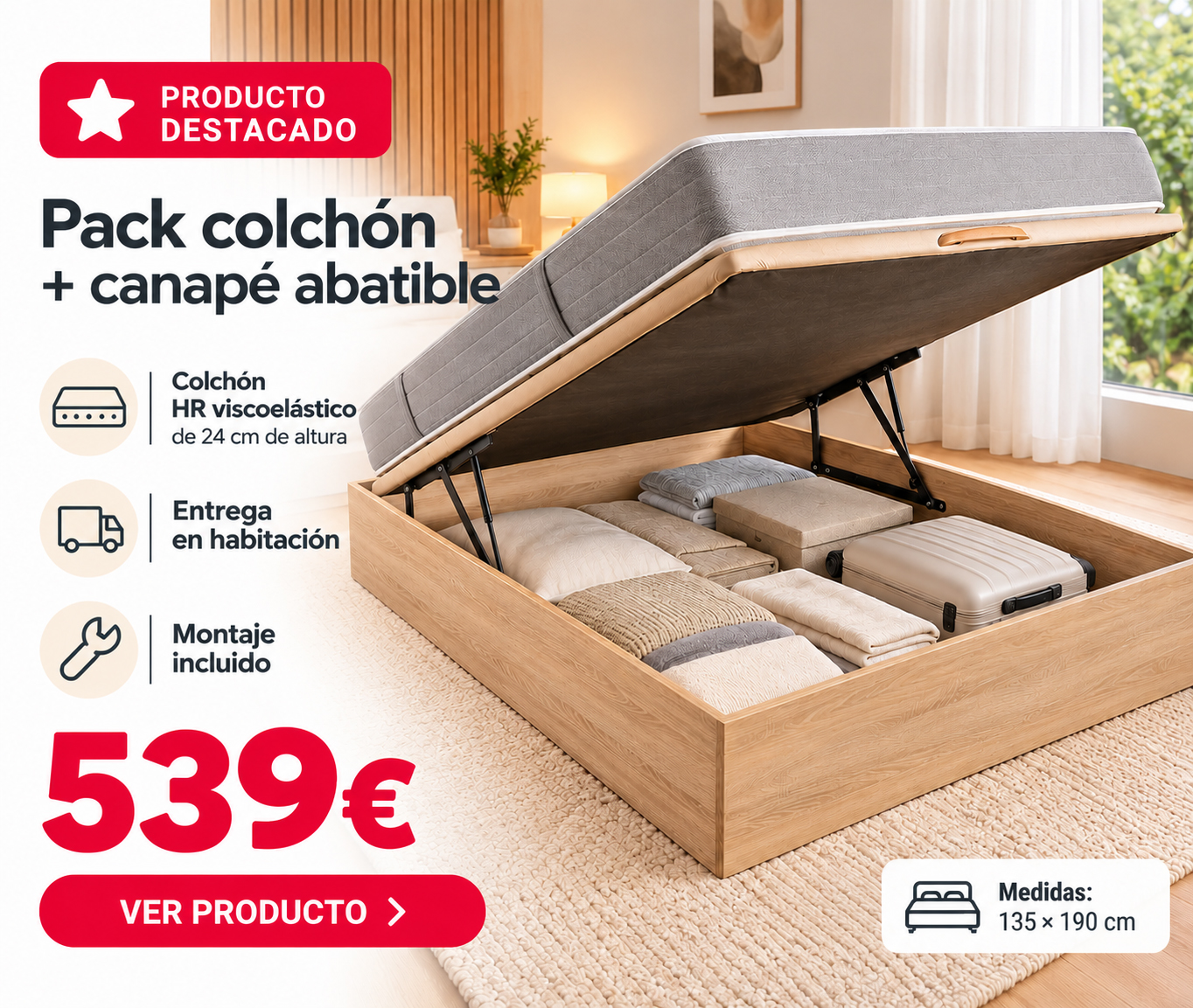Producto destacado: Pack colchón + cama CONFORDES