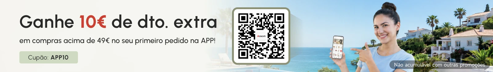 Descarregue a APP e ganhe 10€ de dto. no seu primeiro pedido!