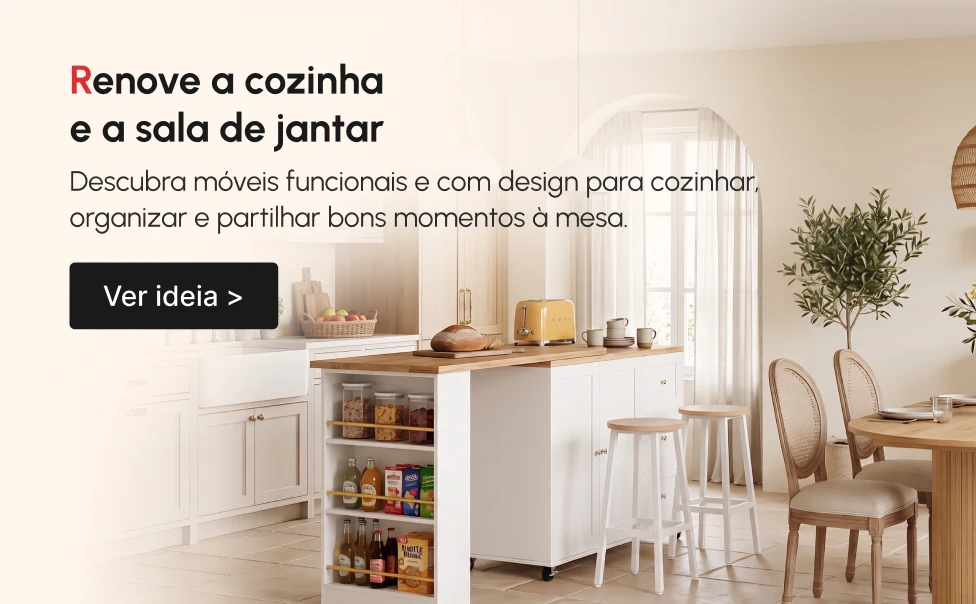Descubra móveis funcionais e com design para cozinhar, organizar e partilhar bons momentos à mesa.