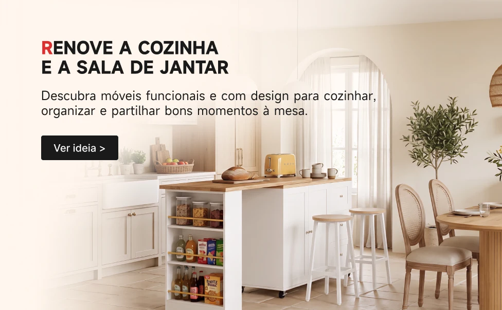 Descubra móveis funcionais e com design para cozinhar, organizar e partilhar bons momentos à mesa.