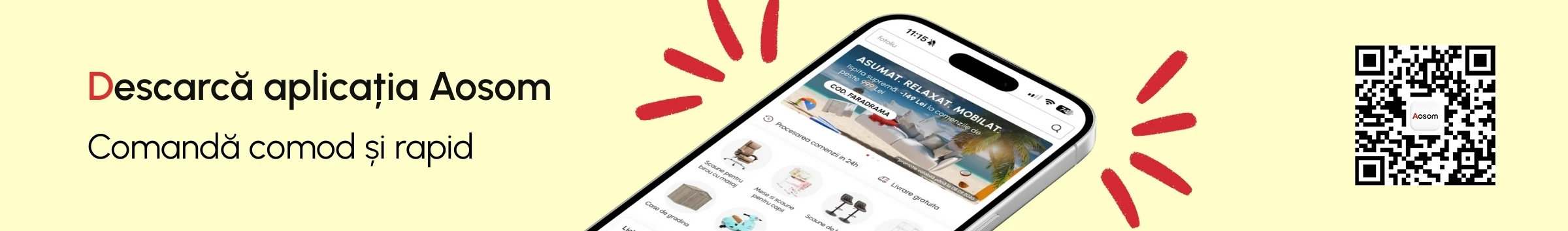Descarcă aplicația Aosom! Comandă comod și rapid! Descarcă aplicația Aosom! Comandă comod și rapid!
