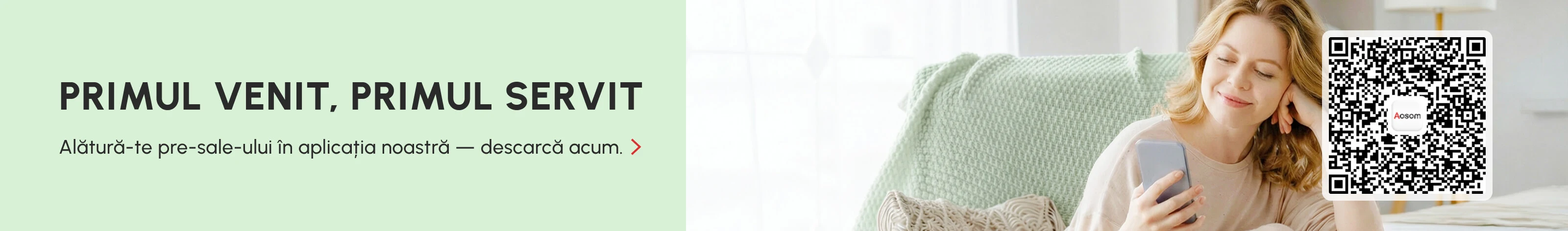 Descarcă aplicația Aosom! Comandă comod și rapid!